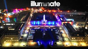 Aerial shot of Illuminate Festival in progress